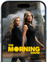 Pantalla de un iPhone Air que muestra la serie The Morning Show de Apple TV+
